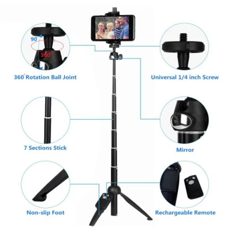 Беспроводная мини селфи палка 3 в 1 с Bluetooth штатив монопод для iPhone Xs MAx X Andriod IOS Gopro Hero