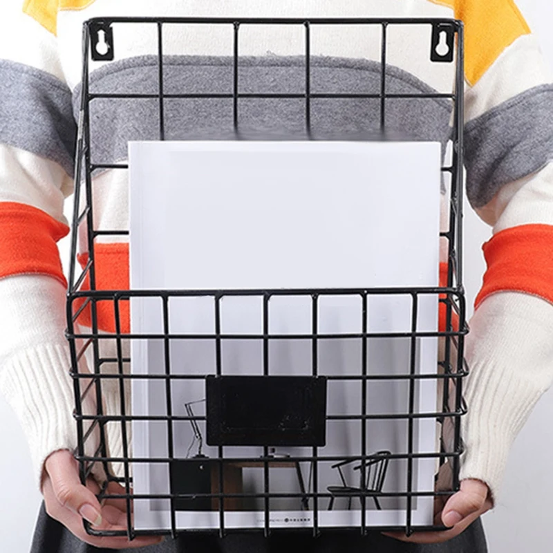 

Simple Iron Grid Book Shelf Home Wall Decoration Wall Newspaper azine Storage Shelf Wall Shelves Wrought Iron