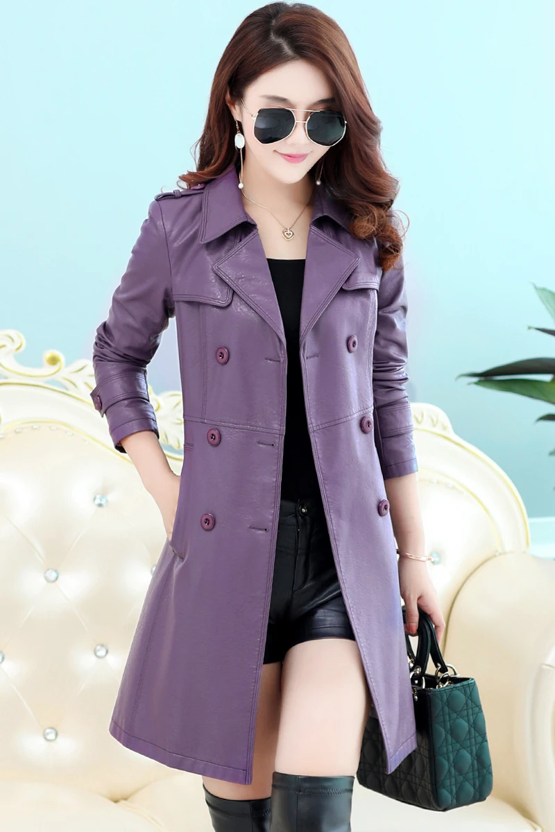 

JCHB 2021 Autumn New Spring genuine leather coat women's coat mid-length Korean style slim fit large size leather