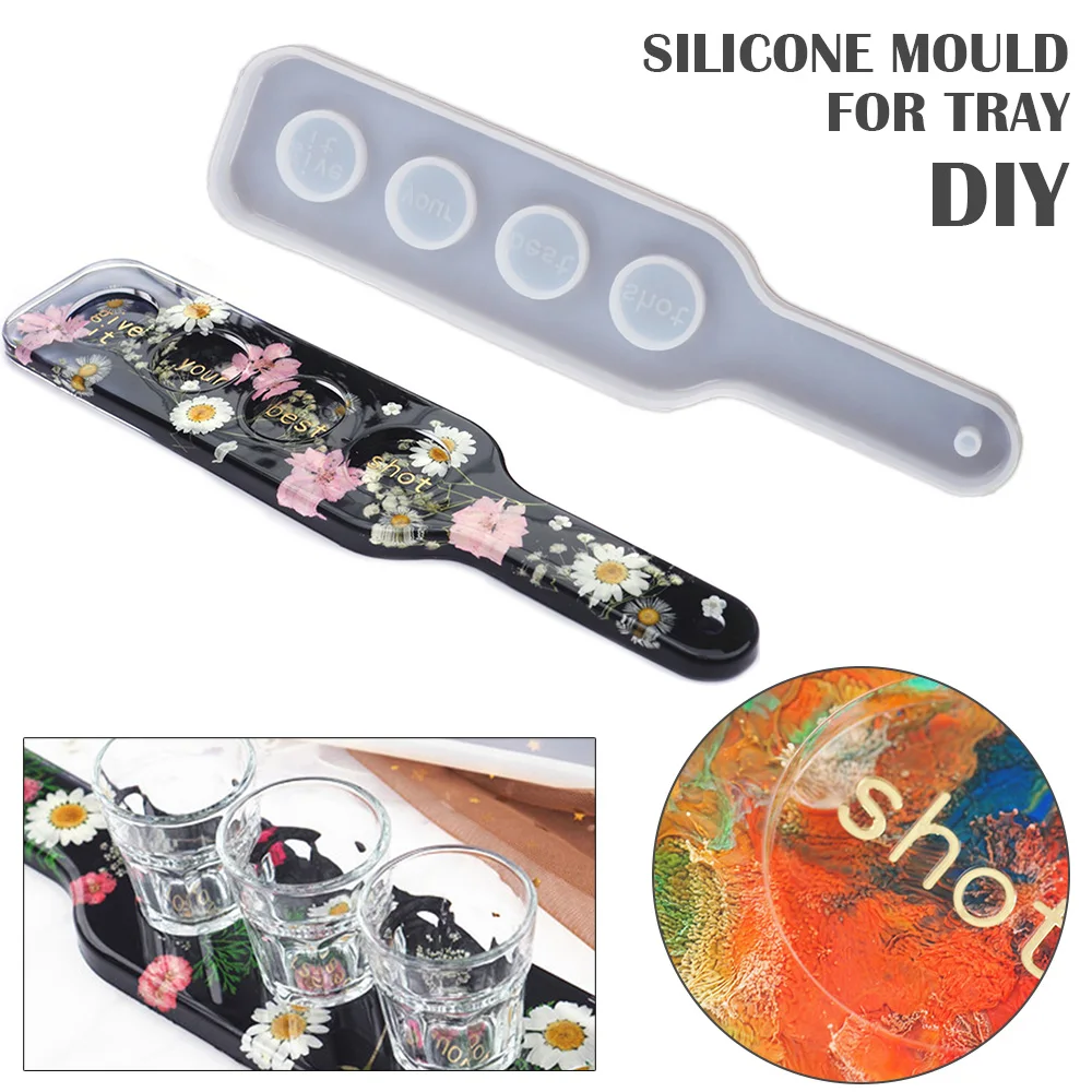 

DIY Resin Crystal Epoxy Silicone Mold Wine Glass Tray Wine Beer Rack Silicone Mirror Mold For Resin