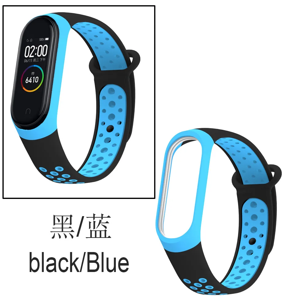 Чехол для Xiaomi miband 4 3 силиконовый двухцветный сменный ремешок наручных часов xiaomi mi