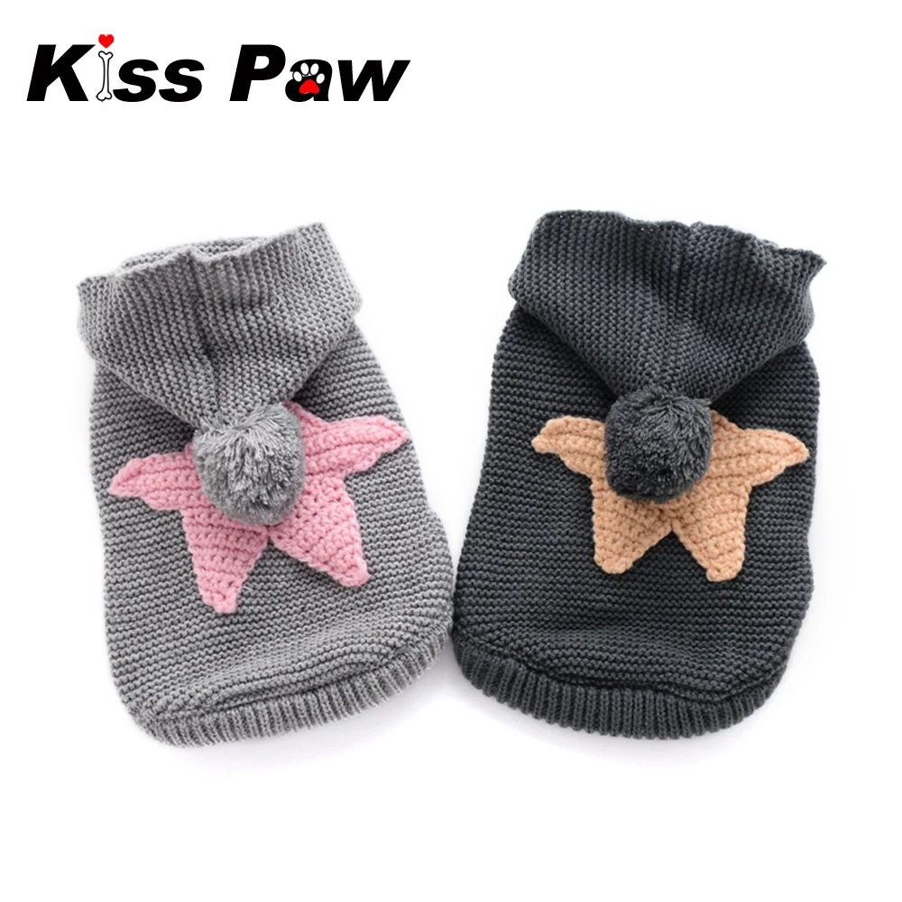 2019 звезда собака свитер для маленькой собаки теплая осенне-зимняя вязаная одежда