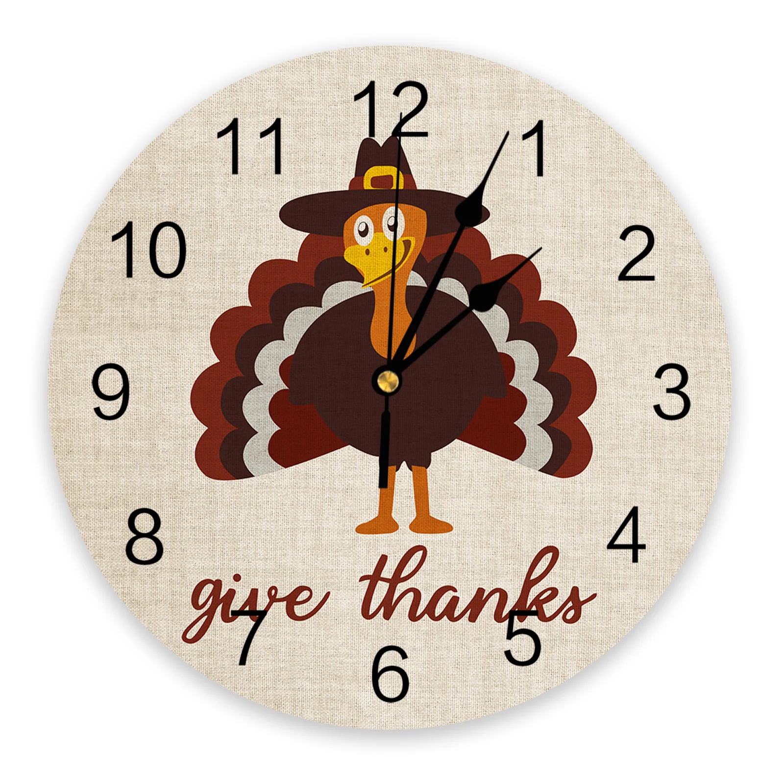 

Autumn Thanksgiving Turkey Wall Clock Bedroom Silent Wall Digital Clock Living Room Decor Wall Clock Modern Design