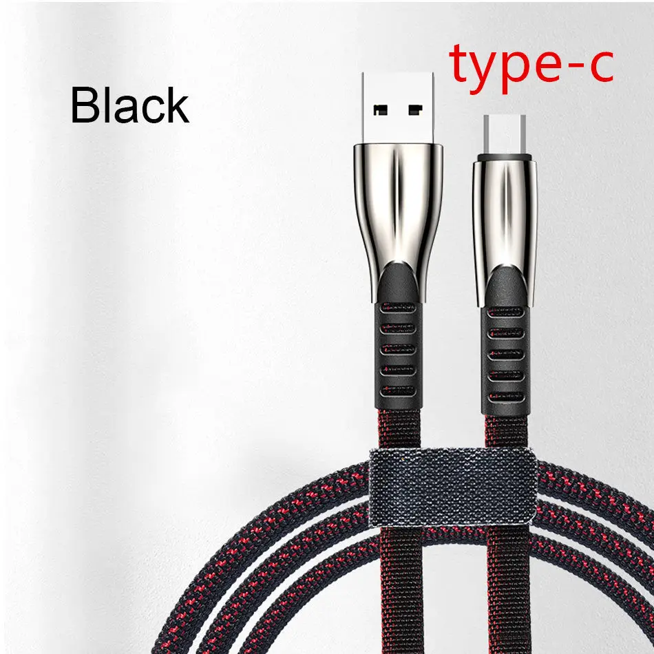 black 1 м 2 м 3 м 3 А Быстрая зарядка USB кабель type C зарядное устройство для samsung для huawei для Xiaomi Android мобильный телефон USB кабель для передачи данных зарядное устройство - Цвет: black