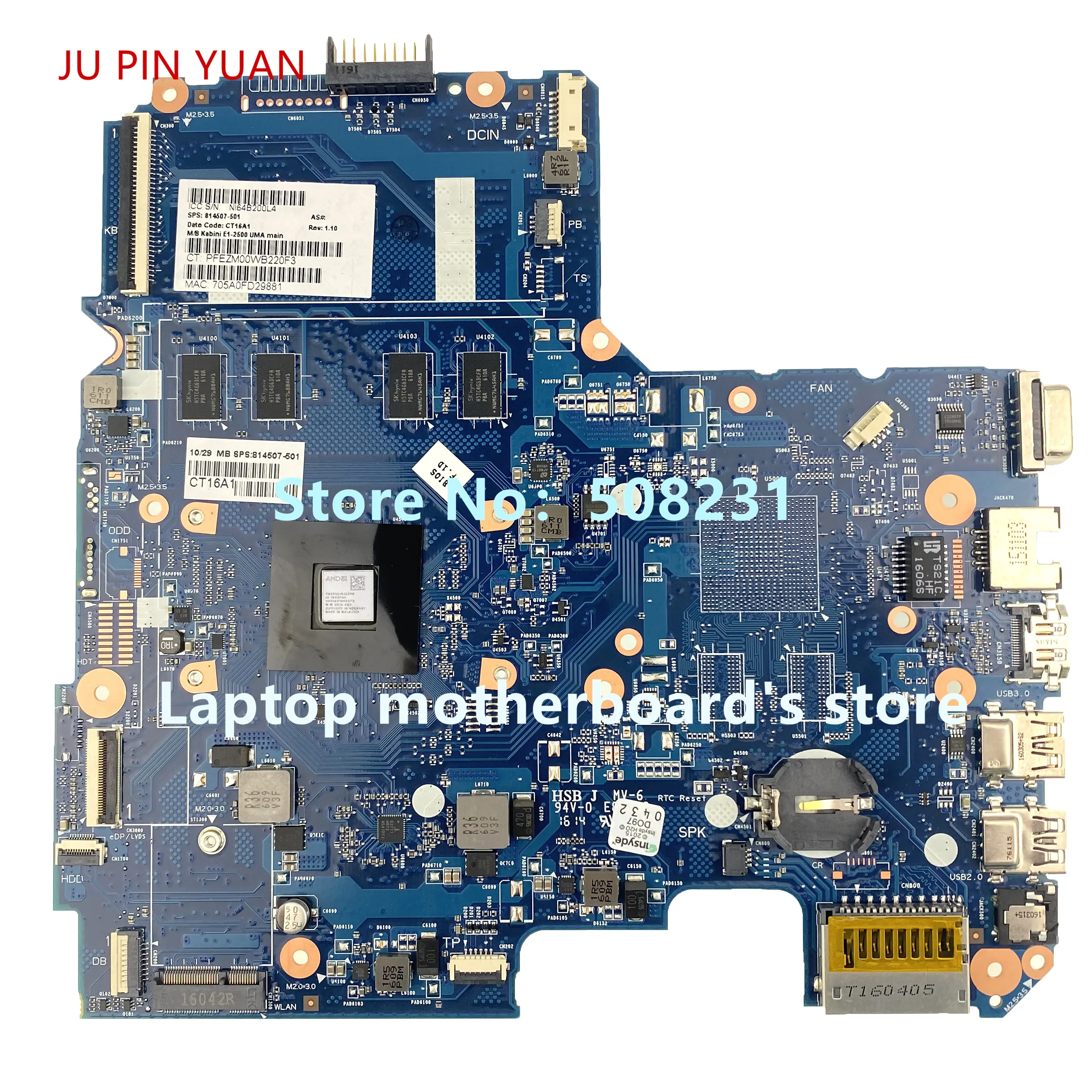 para hp Pavilion 14-af Placa-mãe do Portátil 6050a2731301-mb-a01 100% Totalmente Testado 814507001 814507501 Placa-mãe para notebook
