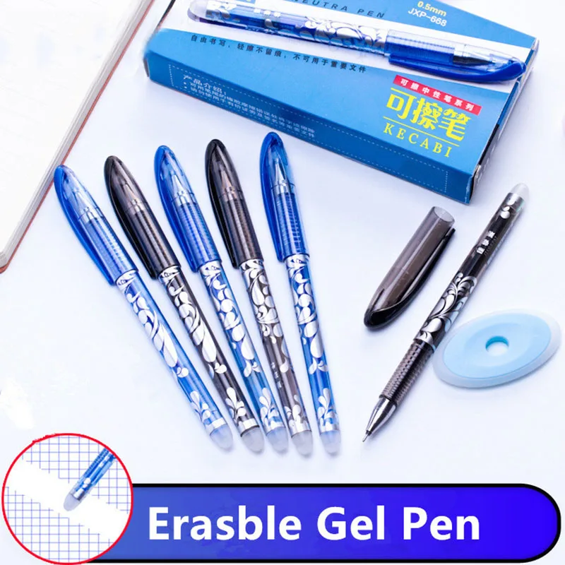 Стираемая ручка с синими и черными чернилами 2 + 20 шт./компл. 0 5 мм гелевая