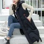 Женский легкий стеганый жилет с капюшоном, Свободный жилет на молнии, куртка с хлопковой подкладкой, верхняя одежда