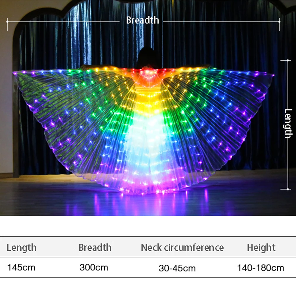 

Women Perform Led Butterfly Wings Belly Dance Costumes Led Glowing Wing Clothing Light Dance Clothes Safe Low Voltage Props
