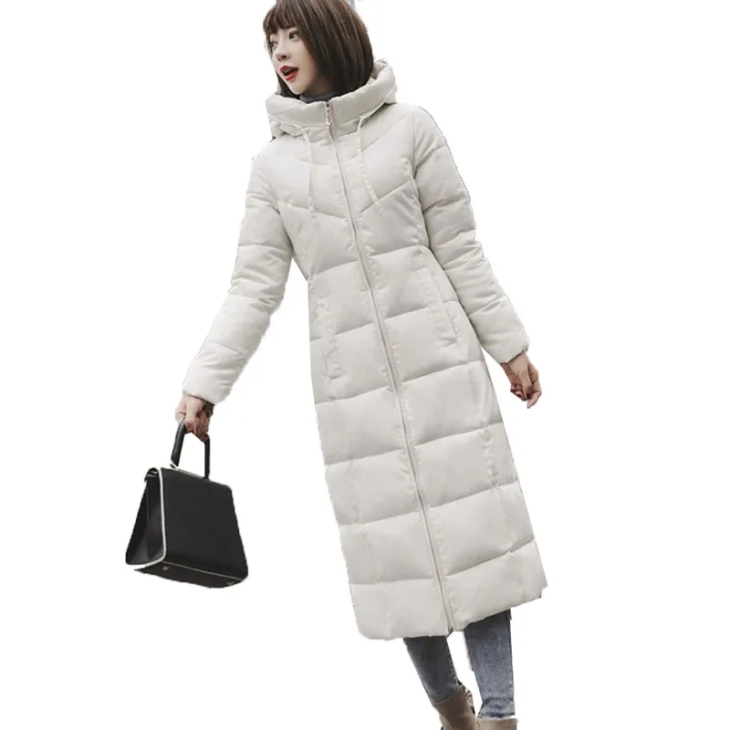 Женская хлопковая куртка средней длины с капюшоном теплая парка зимняя верхняя