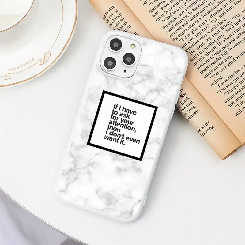 

marble Alphabetic text pattern Luxury Phone Case Candy Color White for iPhone 11 pro XS MAX 8 7 6 6S Plus X 5S SE 2020 XR
