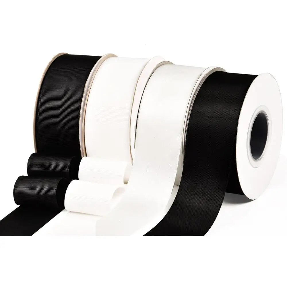 (5yards/lot/color) black and white satin ribbon wedding party decoration grosgrain handmade craft material | Дом и сад