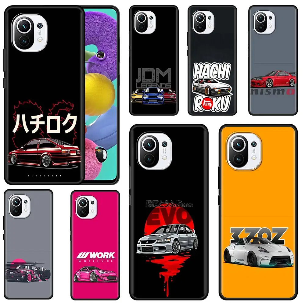 

Sports Car Jdm Drift Silicone Phone Case For Xiaomi Mi 11 Ultra 11X 10T 10 9T Pro A2 Lite CC9 CC9E 11i Black Soft Funda Cover