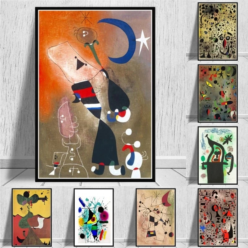 

Joan Miro Famous Paintings Abstract Posters Art Prints Canvas Pictures On The Wall Stickers Bedroom Decorative Home Decor Gift