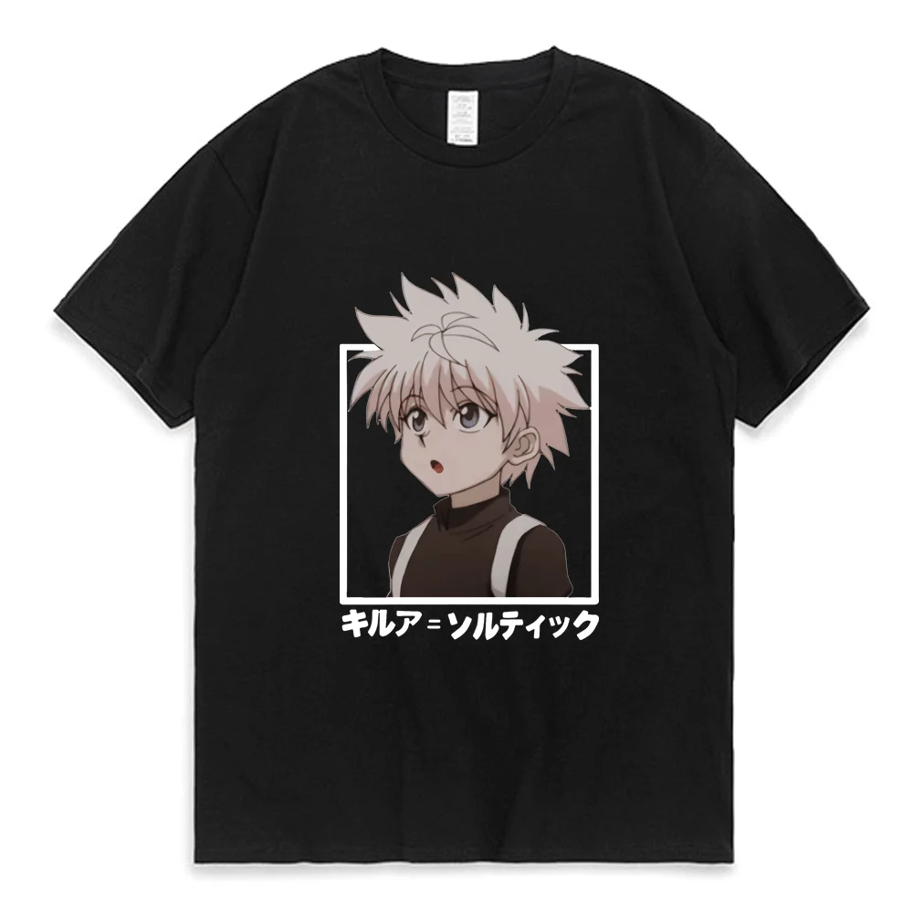 Японская уличная одежда Популярные мужские футболки Kawaii Hunter X Killua Zoldyck с аниме