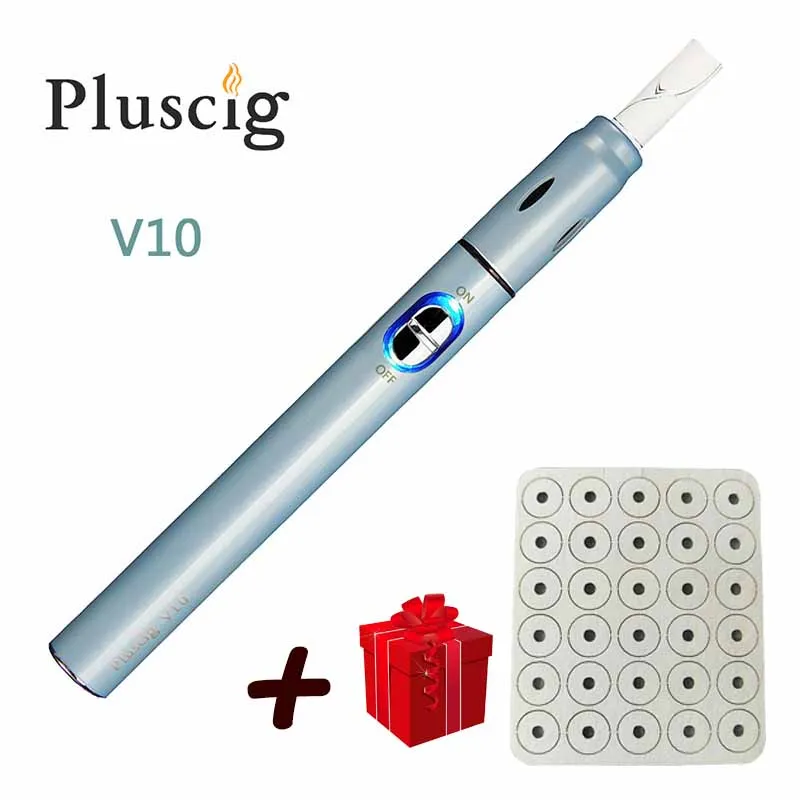 Электронная сигарета Pluscig V10 заряжаемый набор ручек для электронных сигарет 900 мАч 15 непрерывный дым один клик управление завод последние - Цвет: Синий