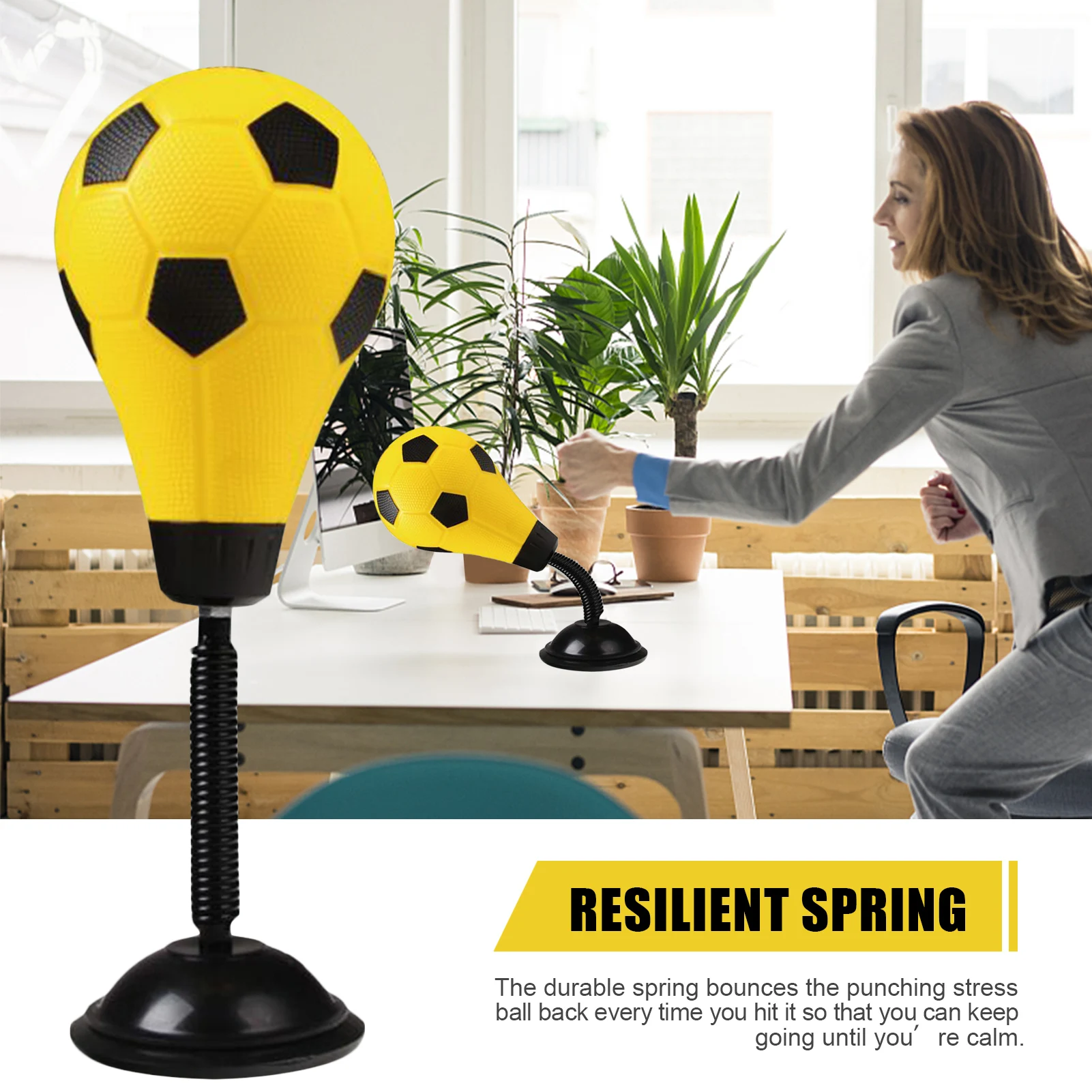 

Stress Relief Ball Desktop Stress Buster Heavy Duty Boxing Ball Punching Bag Adult Speed Children Pedal Fitness Exercise Relax
