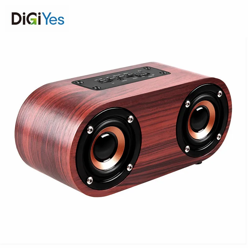 6W Wooden Double Horn 4.2 Bluetooth Wireless Speaker Support AUX Cable Connection TF Card Playback for Phone / Tablet PC MP3|Портативные