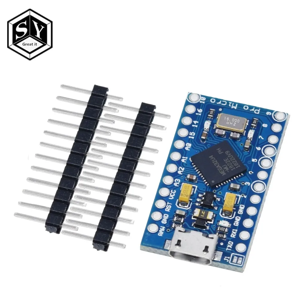 Сменный ATmega32U4 Pro Micro 5 в 16 МГц для Arduino TYPE-C с 2-рядным контактным разъемом Leonardo Mini Usb
