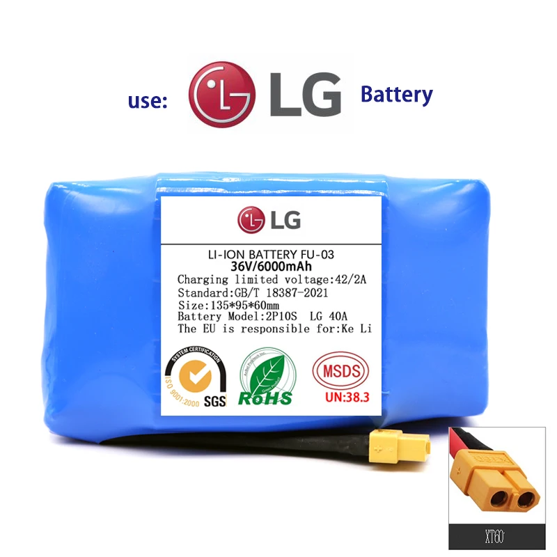 Оригинальные аккумуляторы 36 В 6000 мАч Ач перезаряжаемая литий-ионная батарея для