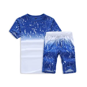 Men's Sweatshirt Pants Summer Men's T-shirt + Shorts Casual Suit Sportswear Men's Clothing Short-sleeved Pants Two-piece Suit 10 item image