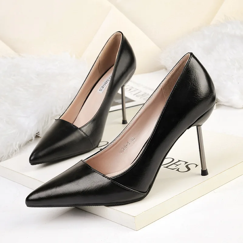 

9CM PUMPS Korean style high-heeled shoes club sexy women's single shoes with professional OL temperament women's shoes