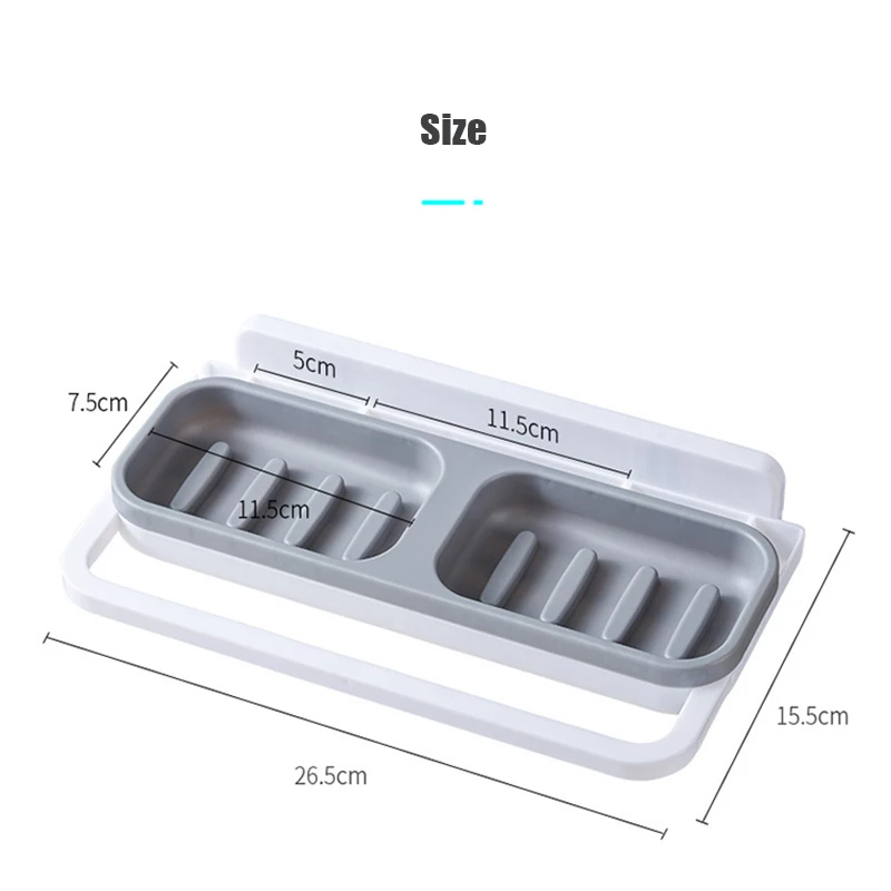 

Portable Soap Dishes Drainable Storage Mount Cosmetic Shower Shelf Bathroom Accessories Removable Storage Rack For Kitchen