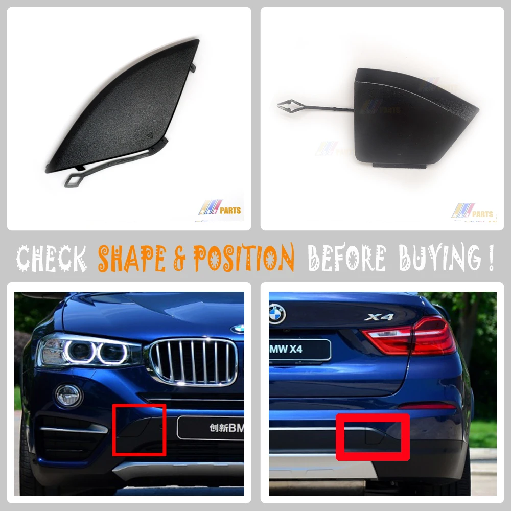 

TOW COVER for 14-18 BMW X4 Series F26 xDrive sDrive 20d 20i 25i 28i 30d 35d 35i M40i FRONT & REAR