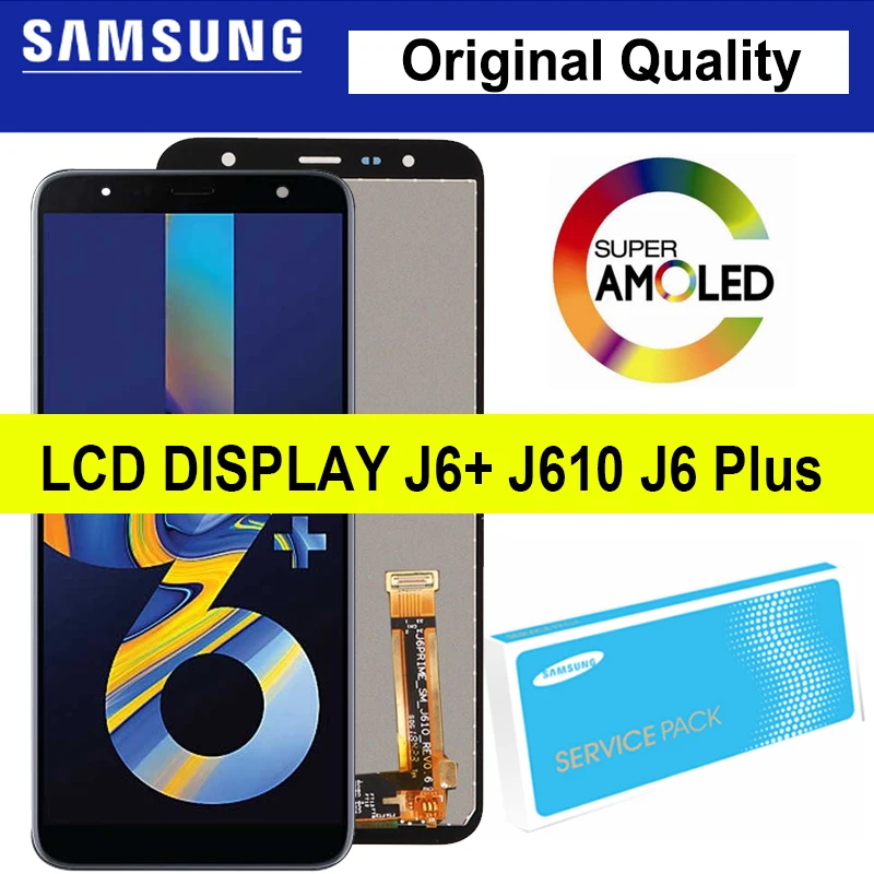 

100% Original 6.0'' LCD J6 Plus for Samsung Galaxy J6+ J610 J610F J610FN Display Touch Screen Digitizer Assembly Repair Parts