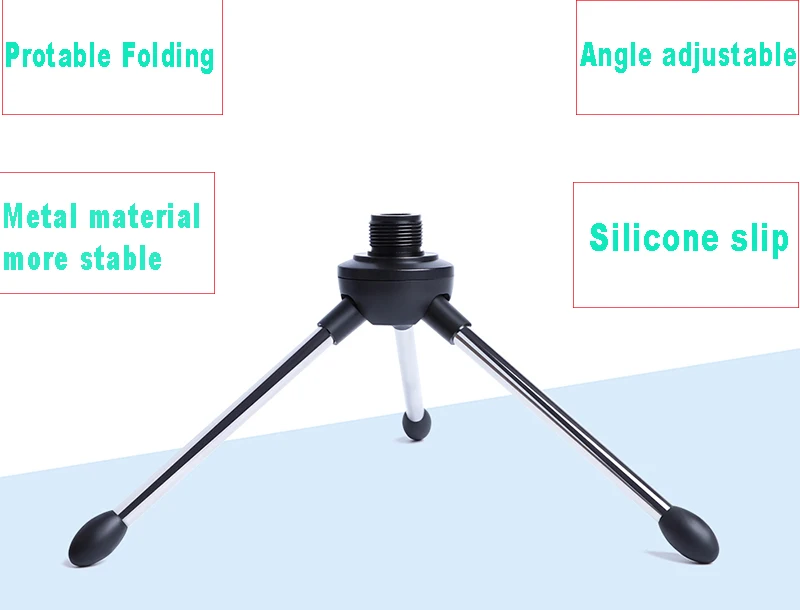 Professional Microphone Condenser for Computer PC USB Plug+Tripod Stand YouTube Broadcasting Recording Microfone Karaoke Mic