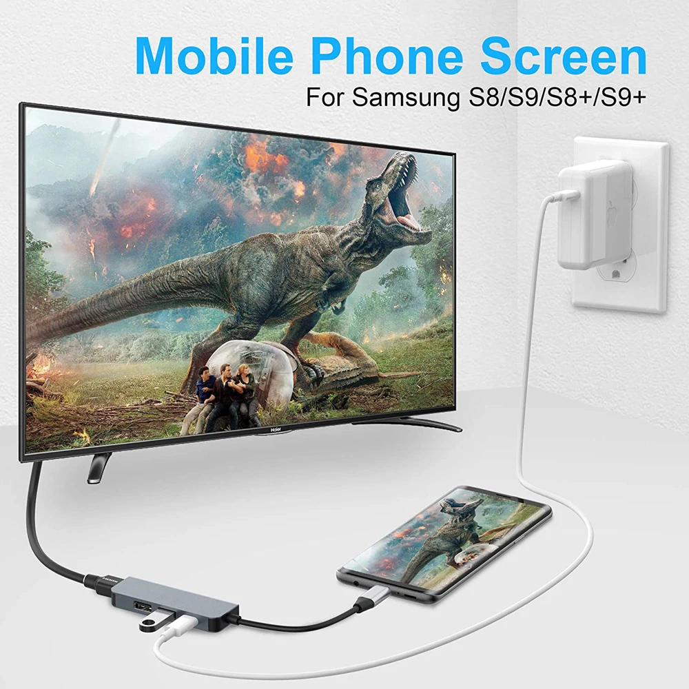 USB C концентратор для домашней работы Type адаптер с HDMI 4K 3 0 2 порты Nintendo Switch MacBook Pro 2020