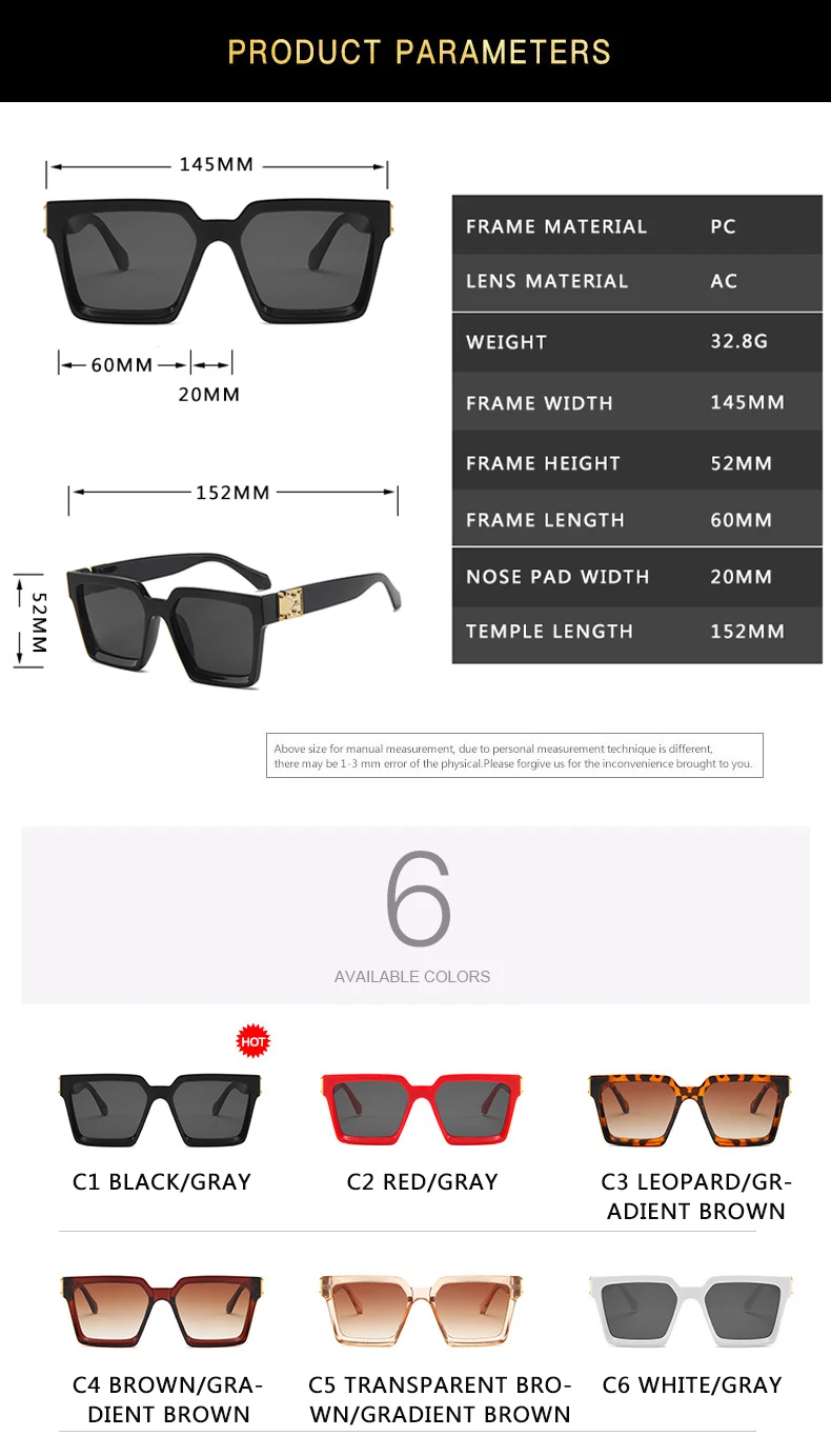 Солнцезащитные очки в стиле ретро для мужчин и женщин квадратные Роскошные