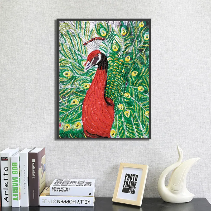 Алмазная живопись сделай сам 5D в форме животного павлин 3D картина Специальные