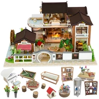 doll house furniture miniature dollhouse diy miniature house room box theatre toys for children stickers diy dollhouse