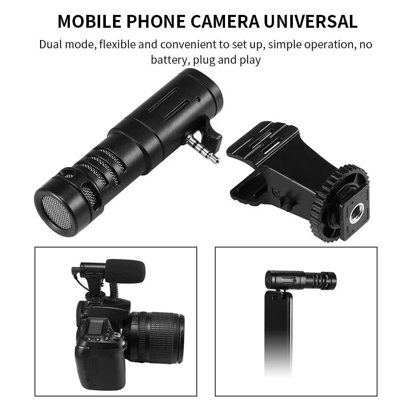 Конденсаторный звукозаписывающий микрофон с разъемом 3 5 мм ультраширокий