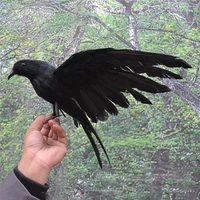 halloween artificial crow decoration black leather realistic feather raven decoration delicate durable halloween festival decor