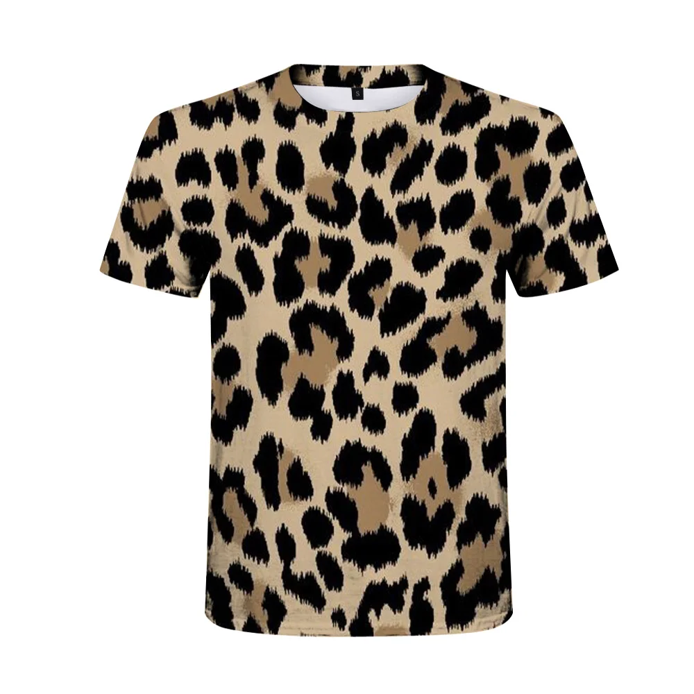 

Summer Leopard Print Men's T-Shirt Short Sleeve Hip Hop Shirt Fashion Harajuku High Quality New 2021 Fashion Comfortable Top