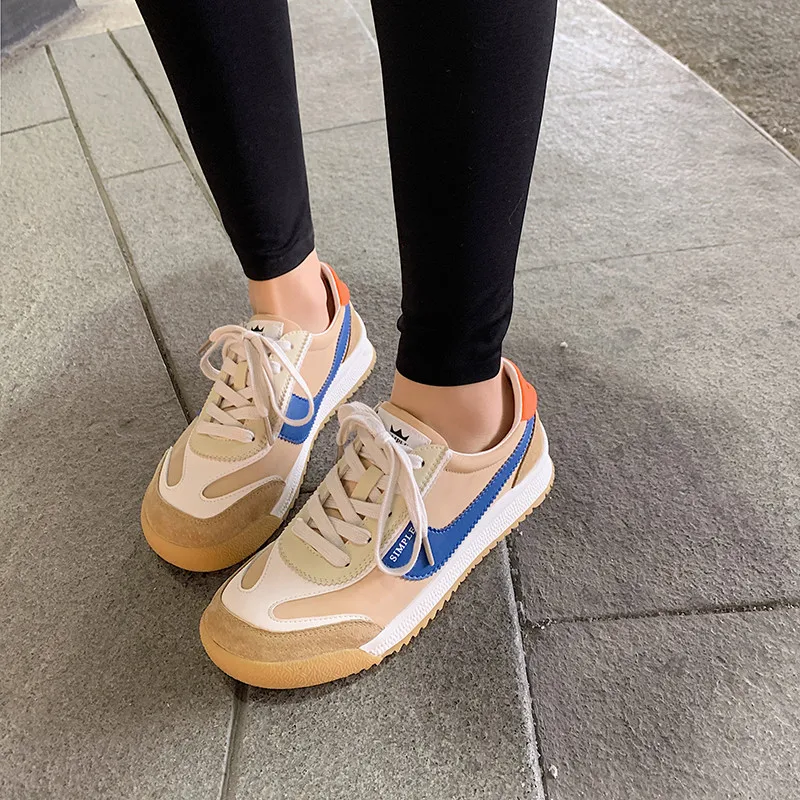 

FEDONAS 2021 Fashion Retro Women Sneaker Genuine Leather Cross Tied Women Flat Shoes Autumn Newest Running Basic Shoes Woman