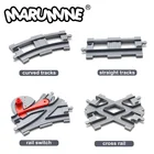 Marumine классические железнодорожные треки большого размера блоки игрушки кроссовые части железнодорожный переключатель строительные блоки детали для города подарок для детей