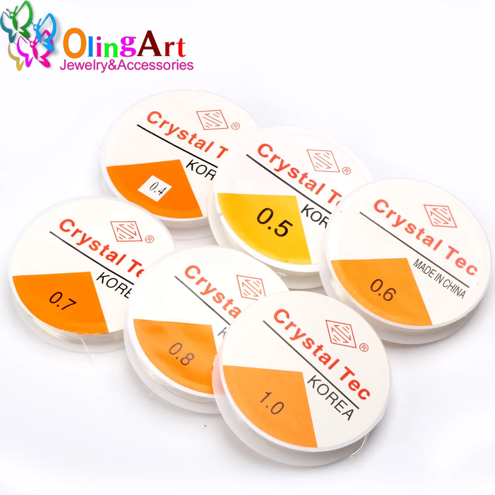 OlingArt 0 4 5 6 8 1 мм Катушка кристально прозрачной эластичной проволоки для