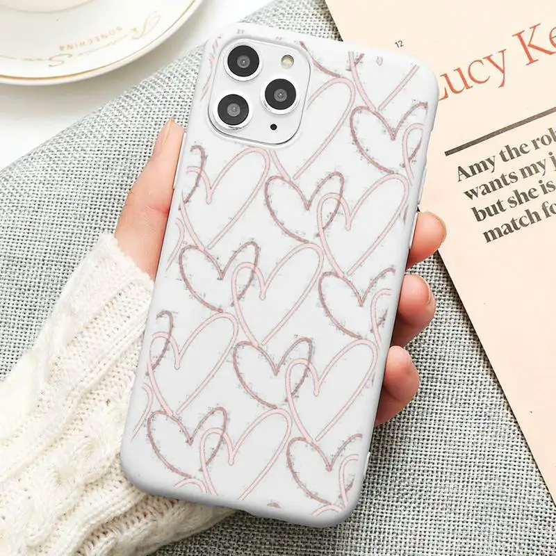 

Pink Lovers Phone Case Candy Color for iPhone 6 6S 7 8 11 12 XS X SE 2020 XR mini pro Plus MAX funda
