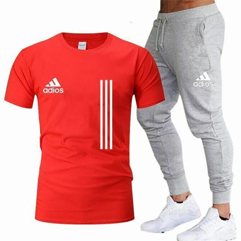 

Men's casual sportswear summer two-piece T-shirt + sports trousers brand track suits men's sportswear sports suit S-3XL