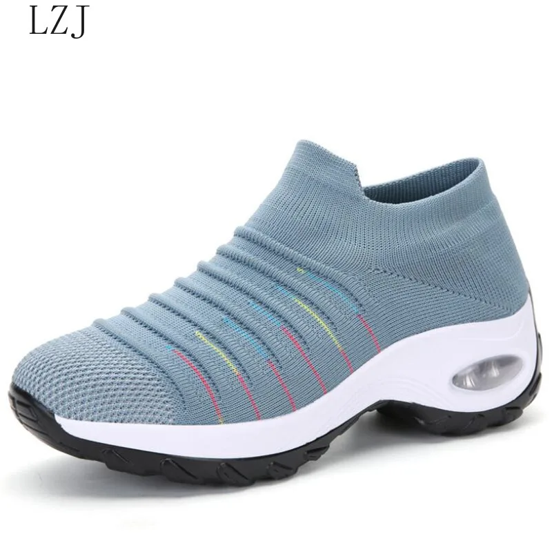 

2020 Women Platform Sneakers Spring ladies Wedges Casual Shoes Women Trainers Comfortable Femme Height Increasing Woman Shoes