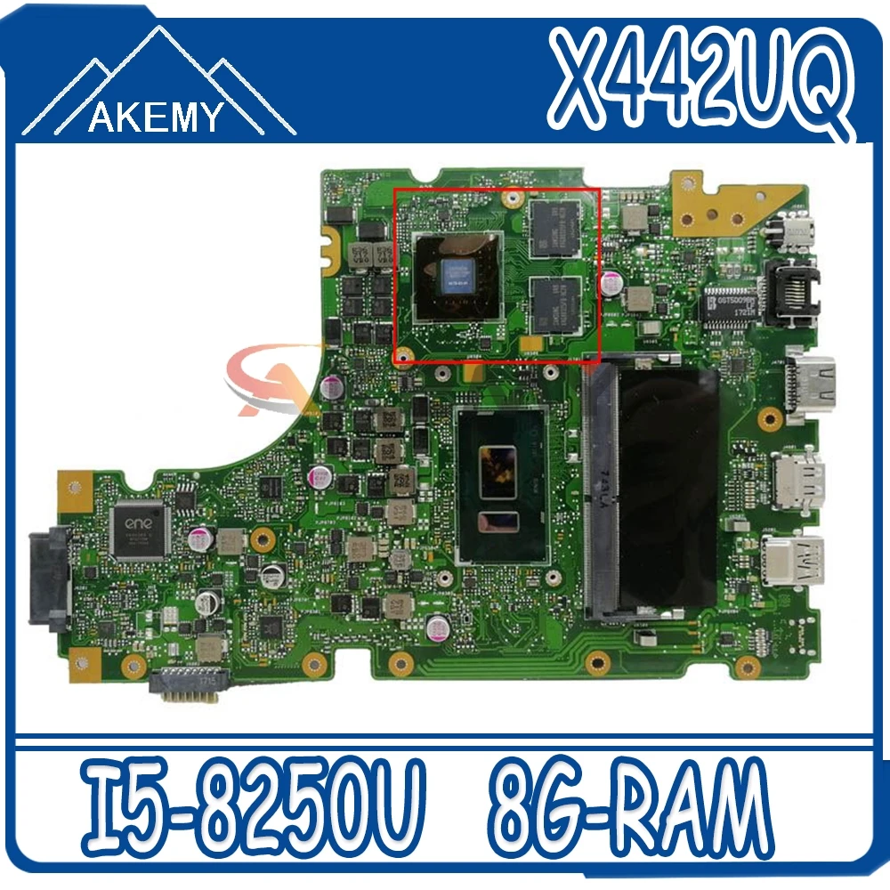 

Akemy материнская плата для ноутбука Asus X442UQ X442UN X442UNR X442UF X442UR A480U X442U платы W/ I5-8250U 8G-RAM 4GB-GPU