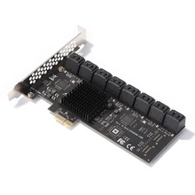 PCIE1X to SATA III 16-Port Expansion Card SATA 3.0 6Gbps Converter Board Supports Large-Capacity Hard Drives and SSDs B36A