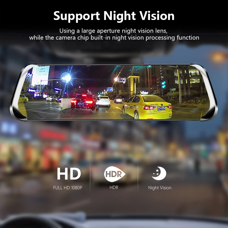 Автомобильный видеорегистратор ADDKEY 10 &quotс сенсорным экраном двойной объектив