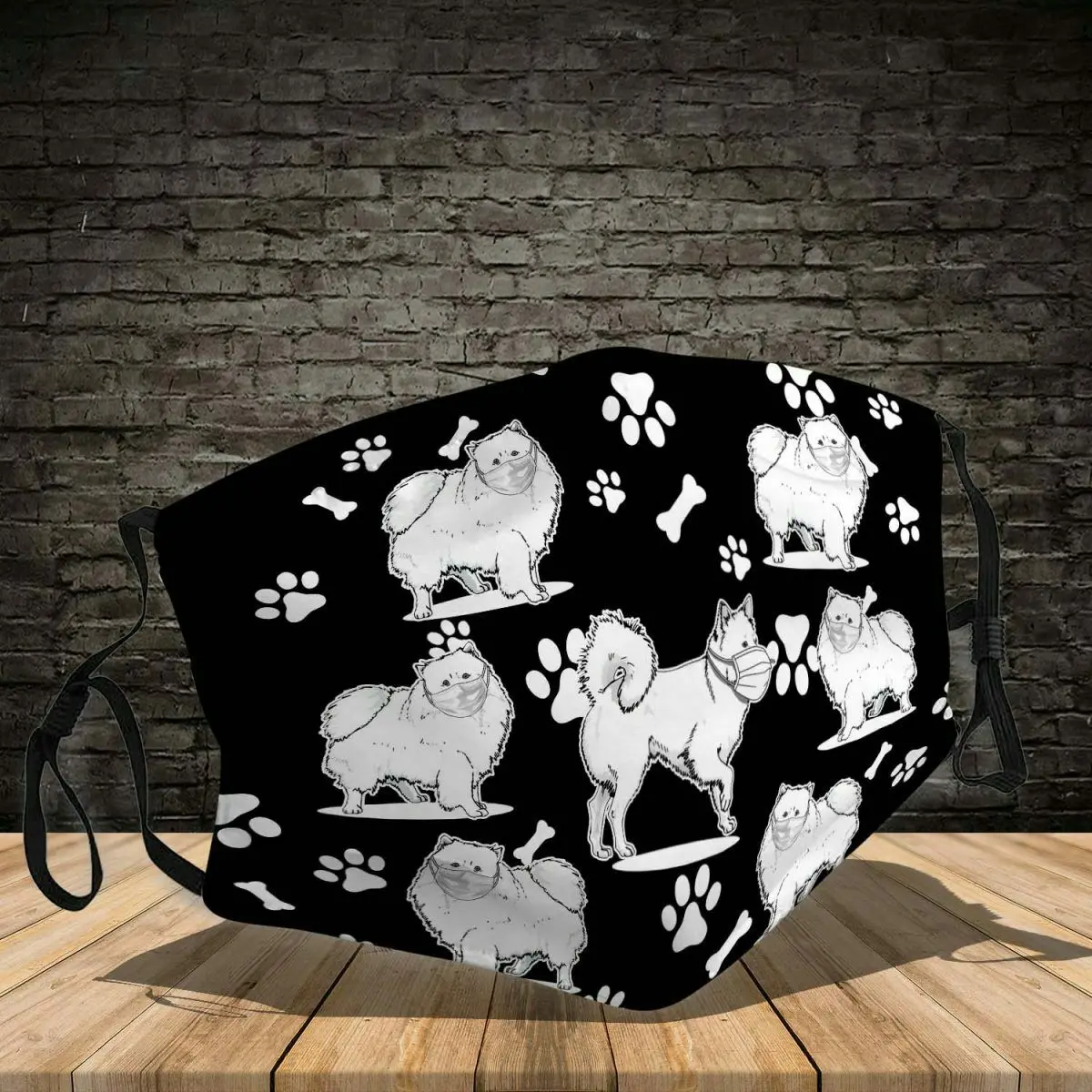 

American Eskimo Dog Wear Face Mask Cloth Face Mask Washable Reusable Face Mask