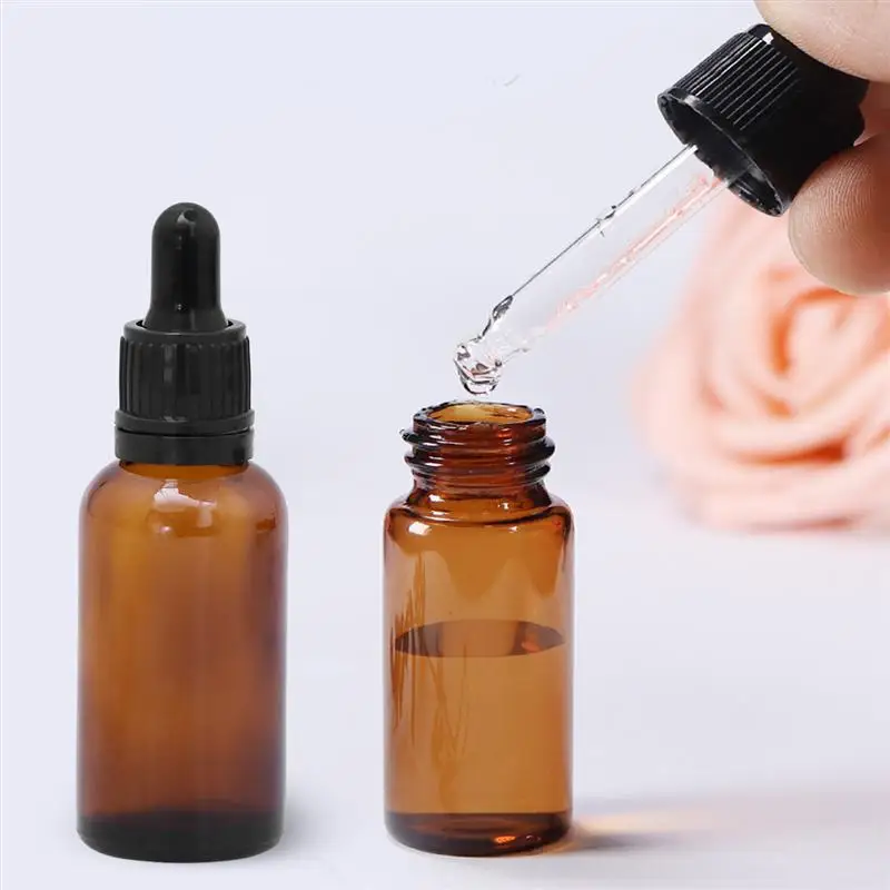 Бутылочки для пипеток 9 шт. 30 мл многоразовые янтарные с капельницей и крышкой