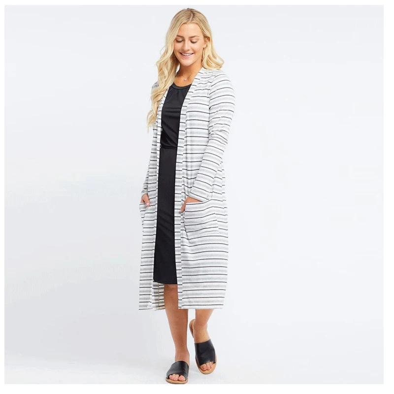 Женский весенний и осенний кардиган длинный Qmilch цветочный принт удлиненный