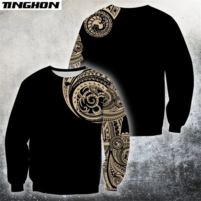 Мужская толстовка с капюшоном и 3D-принтом в стиле викингов полинезийский стиль |