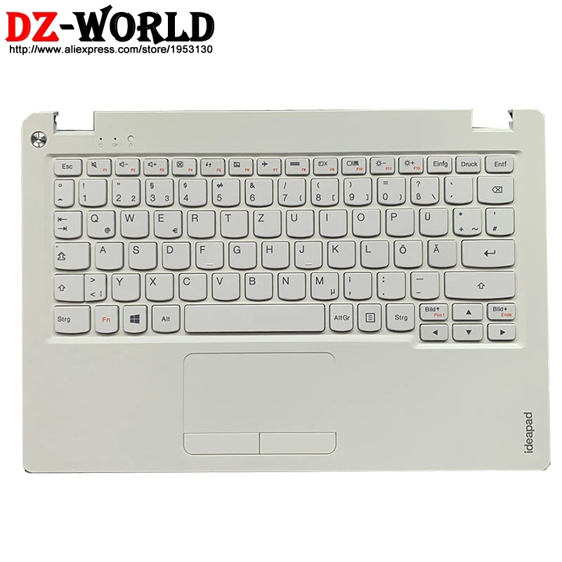 

New/orig Shell C Cover Palmrest White Upper Case With German Keyboard Touchpad for Lenovo Ideapad 100S-11IBY Laptop 5CB0K48365